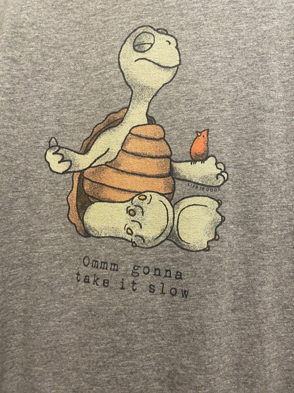 Life Is Good Heather Gray Turtle Tee with Orange Accent - Picture 3 of 6